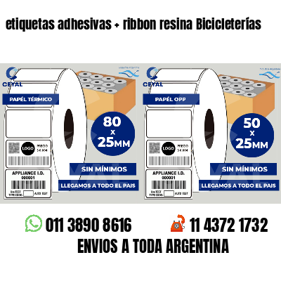 etiquetas adhesivas   ribbon resina Bicicleterías