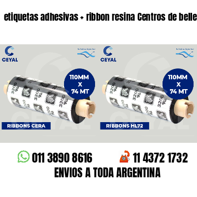 etiquetas adhesivas ribbon resina Centros de belleza
