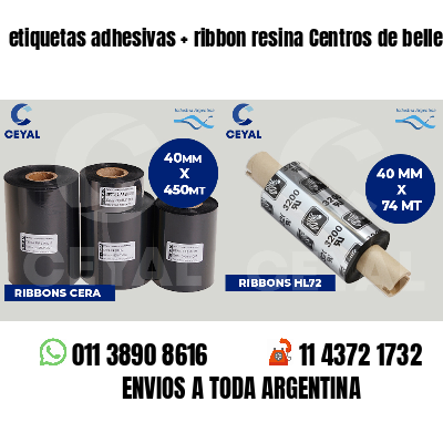etiquetas adhesivas   ribbon resina Centros de belleza