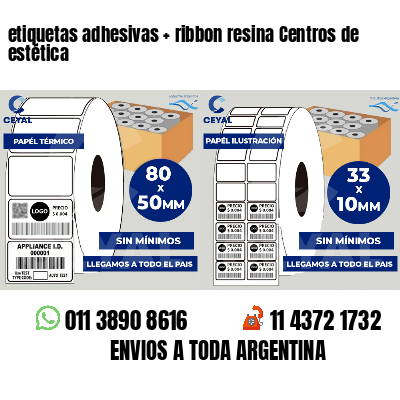 etiquetas adhesivas   ribbon resina Centros de estética