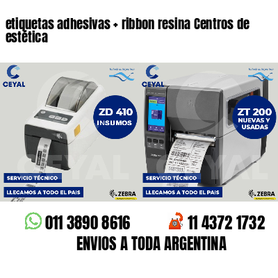 etiquetas adhesivas ribbon resina Centros de estética