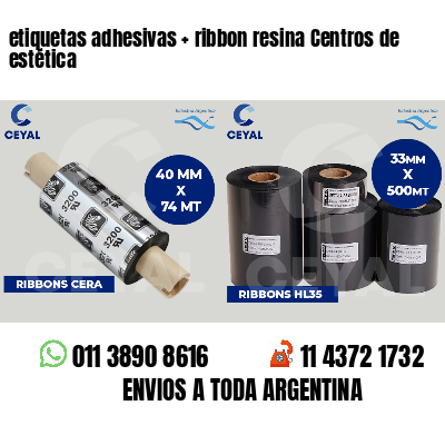 etiquetas adhesivas   ribbon resina Centros de estética