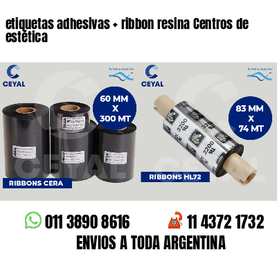 etiquetas adhesivas ribbon resina Centros de estética