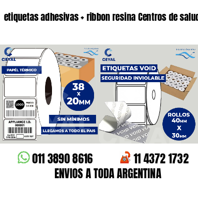 etiquetas adhesivas   ribbon resina Centros de salud