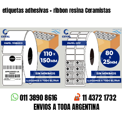etiquetas adhesivas   ribbon resina Ceramistas