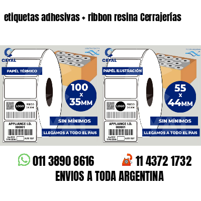 etiquetas adhesivas ribbon resina Cerrajerías