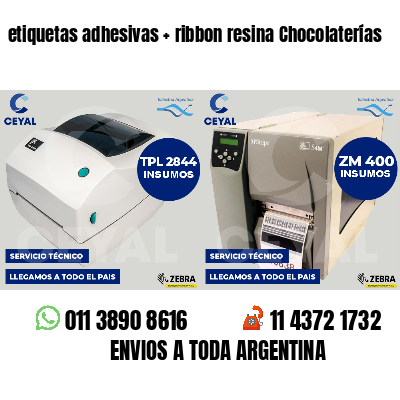 etiquetas adhesivas   ribbon resina Chocolaterías