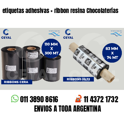 etiquetas adhesivas ribbon resina Chocolaterías