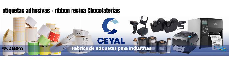 etiquetas adhesivas   ribbon resina Chocolaterías