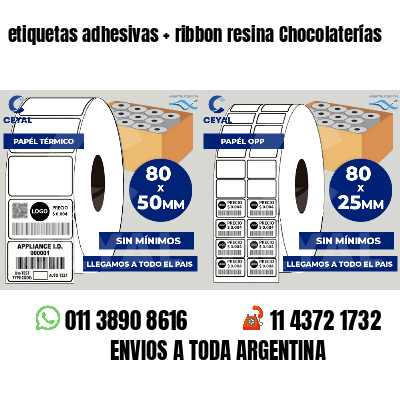 etiquetas adhesivas   ribbon resina Chocolaterías