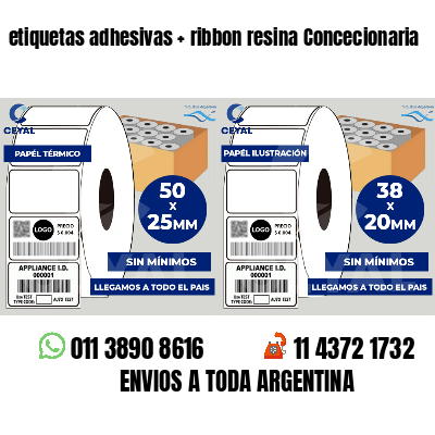 etiquetas adhesivas ribbon resina Concecionaria