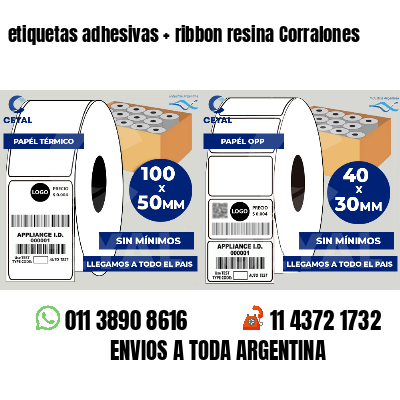 etiquetas adhesivas ribbon resina Corralones