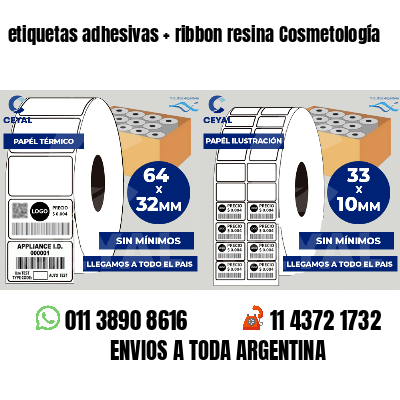 etiquetas adhesivas   ribbon resina Cosmetología
