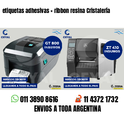 etiquetas adhesivas ribbon resina Cristalería