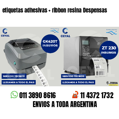 etiquetas adhesivas   ribbon resina Despensas