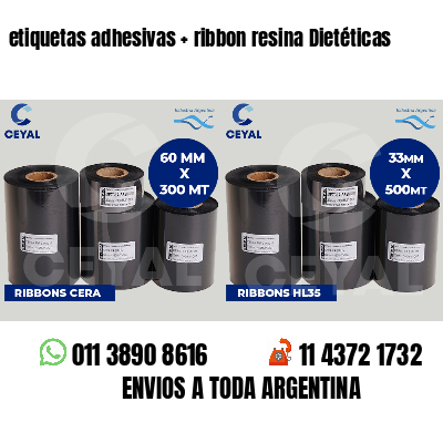 etiquetas adhesivas ribbon resina Dietéticas