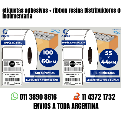 etiquetas adhesivas   ribbon resina Distribuidores de indumentaria