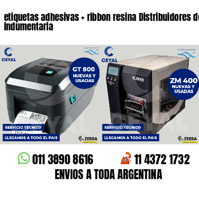 etiquetas adhesivas ribbon resina Distribuidores de indumentaria