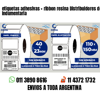 etiquetas adhesivas   ribbon resina Distribuidores de indumentaria