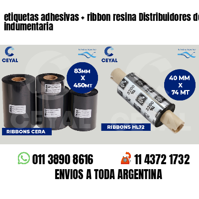 etiquetas adhesivas ribbon resina Distribuidores de indumentaria