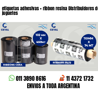 etiquetas adhesivas   ribbon resina Distribuidores de juguetes