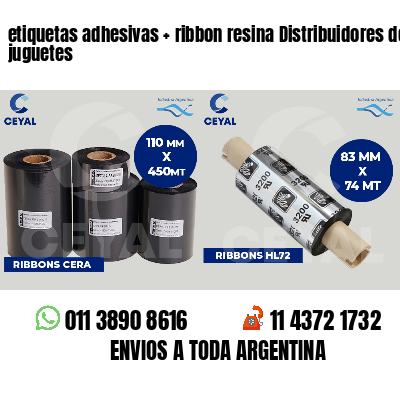 etiquetas adhesivas ribbon resina Distribuidores de juguetes