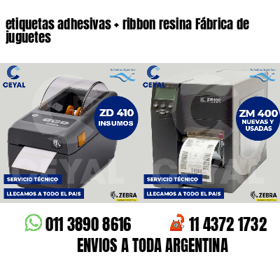 etiquetas adhesivas ribbon resina Fábrica de juguetes