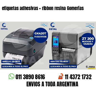 etiquetas adhesivas   ribbon resina Gomerías