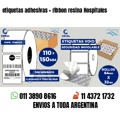 etiquetas adhesivas   ribbon resina Hospitales
