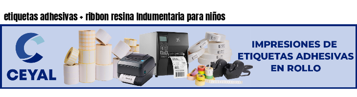 etiquetas adhesivas ribbon resina Indumentaria para niños