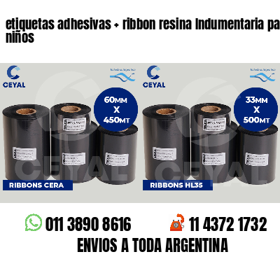 etiquetas adhesivas   ribbon resina Indumentaria para niños