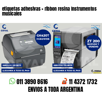 etiquetas adhesivas ribbon resina Instrumentos musicales
