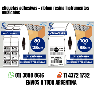 etiquetas adhesivas   ribbon resina Instrumentos musicales