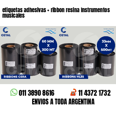 etiquetas adhesivas ribbon resina Instrumentos musicales