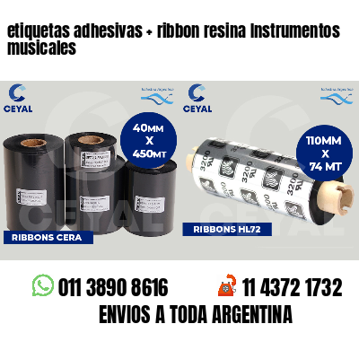 etiquetas adhesivas ribbon resina Instrumentos musicales
