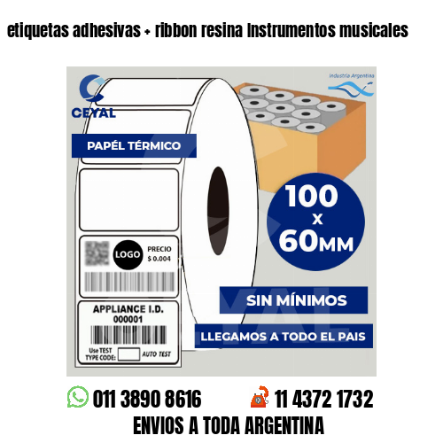 etiquetas adhesivas   ribbon resina Instrumentos musicales