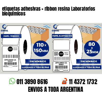 etiquetas adhesivas   ribbon resina Laboratorios bioquímicos