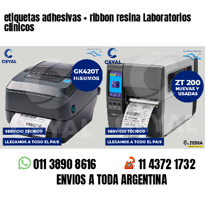 etiquetas adhesivas ribbon resina Laboratorios clínicos