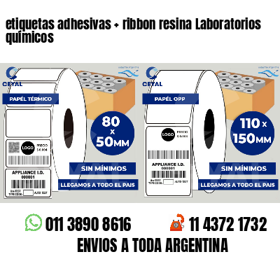 etiquetas adhesivas   ribbon resina Laboratorios químicos