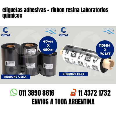 etiquetas adhesivas   ribbon resina Laboratorios químicos