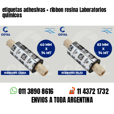 etiquetas adhesivas   ribbon resina Laboratorios químicos