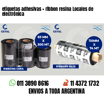 etiquetas adhesivas ribbon resina Locales de electrónica