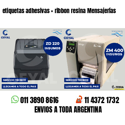 etiquetas adhesivas   ribbon resina Mensajerías