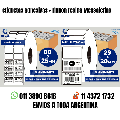 etiquetas adhesivas   ribbon resina Mensajerías