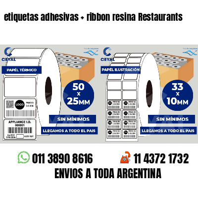 etiquetas adhesivas   ribbon resina Restaurants