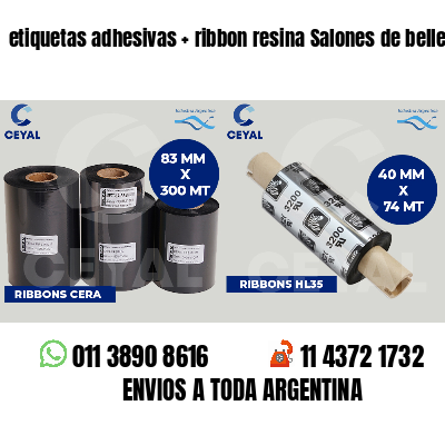 etiquetas adhesivas ribbon resina Salones de belleza