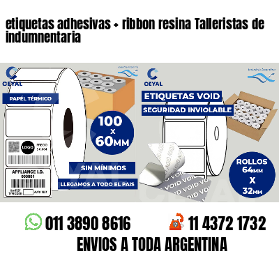 etiquetas adhesivas   ribbon resina Talleristas de indumnentaria