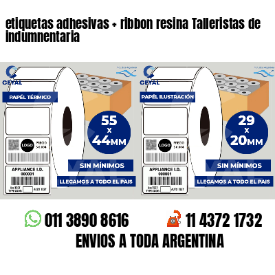 etiquetas adhesivas   ribbon resina Talleristas de indumnentaria