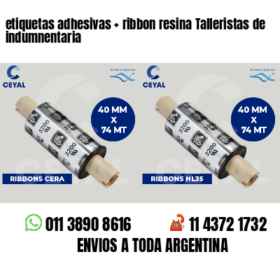 etiquetas adhesivas   ribbon resina Talleristas de indumnentaria