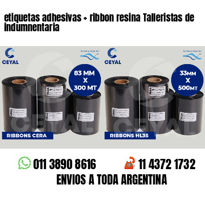 etiquetas adhesivas ribbon resina Talleristas de indumnentaria